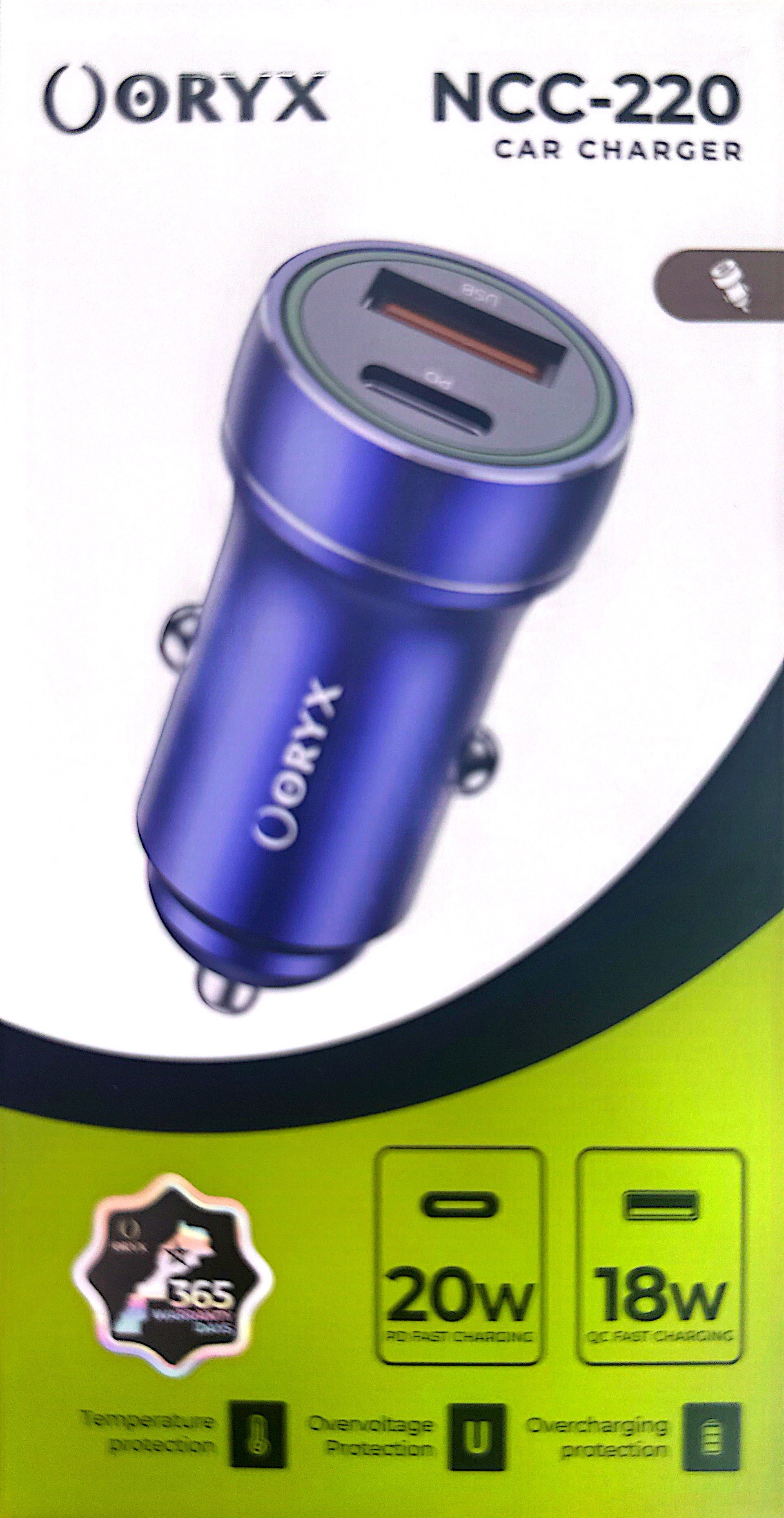 Cargador rpido para coche, Tipo-C y USB 20W